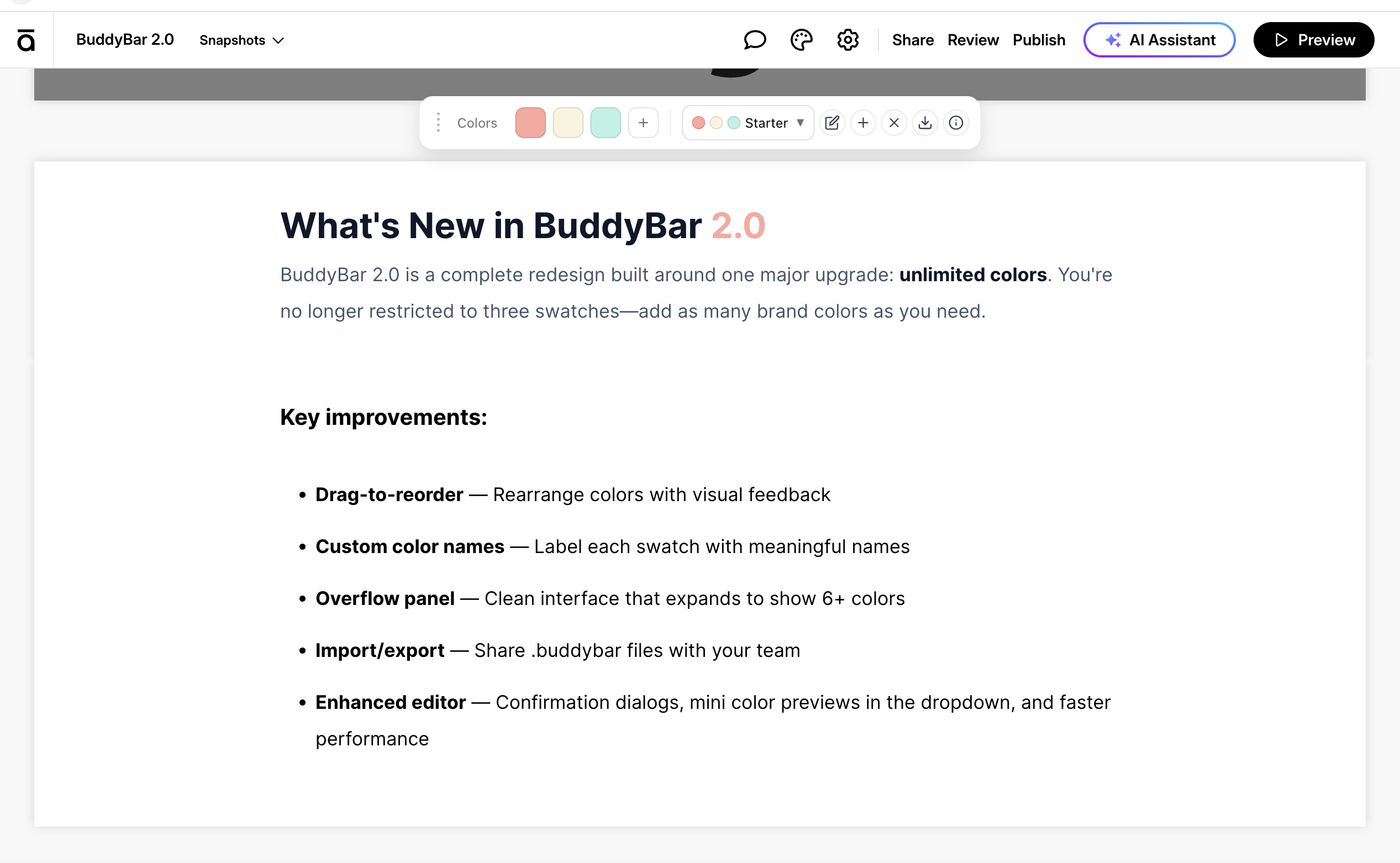 BuddyBar appearing in Articulate Rise after installation