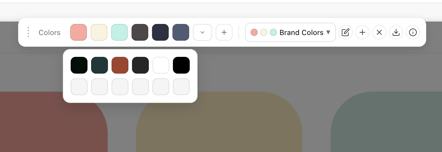 Overflow panel showing additional colors