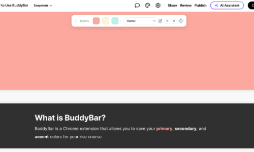 BuddyBar appearing in design tools